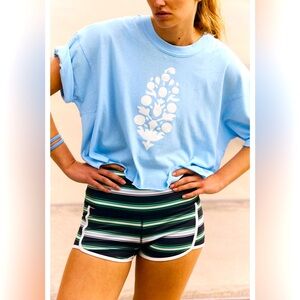 Free People Movement Inspire Logo Tee Oxf Blue NWT